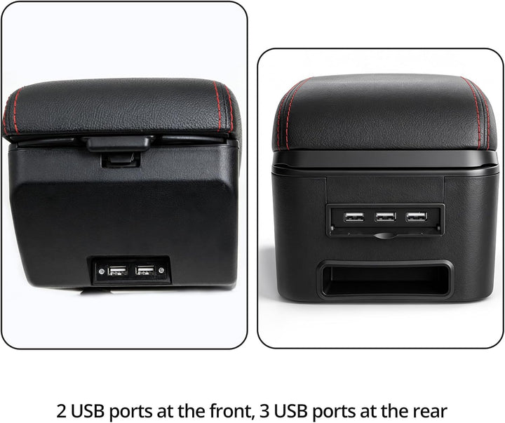 YJYWZH Compatible with SEAT Ibiza 6F Armlehnen 2017-2024 Mk5 Auto Mittelkonsole Aufbewahrungsbox Arm