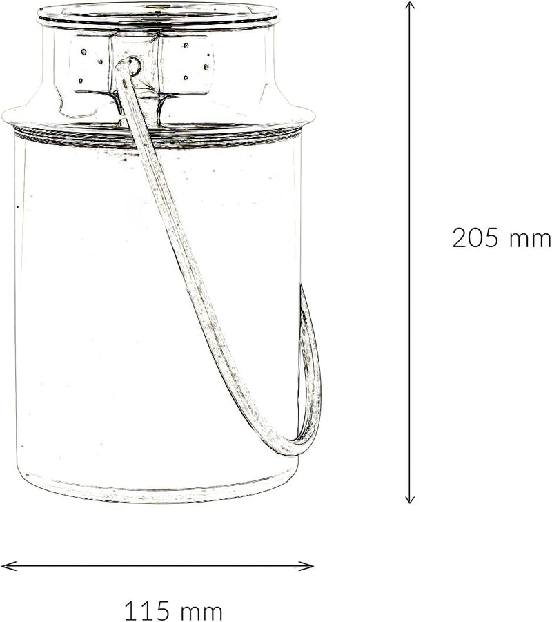 Transportkanne 1,5 Liter Edelstahl Milchkanne Transportbehälter Kanne Milchkrug