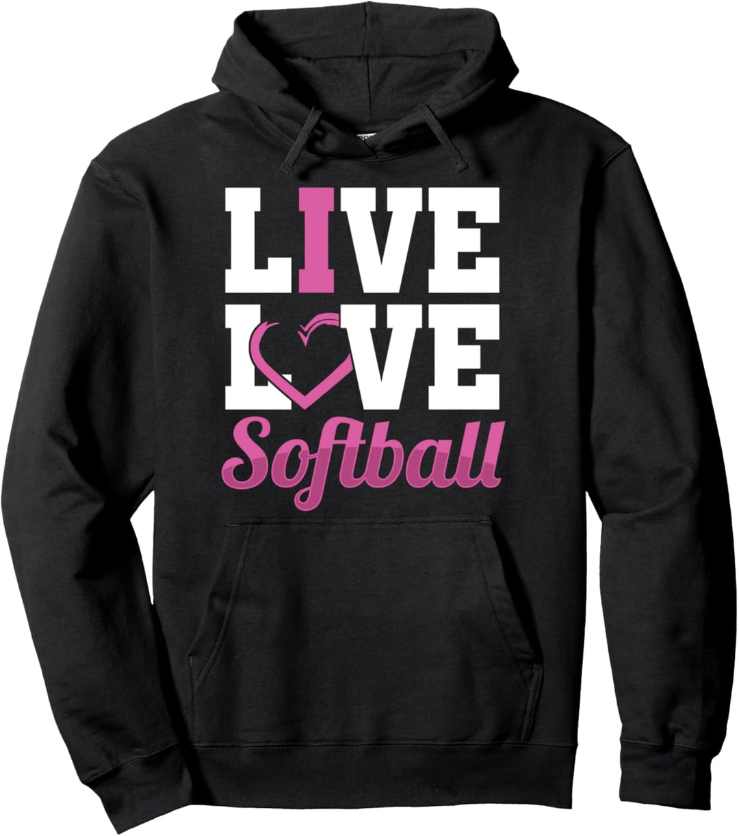 Liebe Leben Herz Softball Baseball Spieler Sport Geschenk Pullover Hoodie