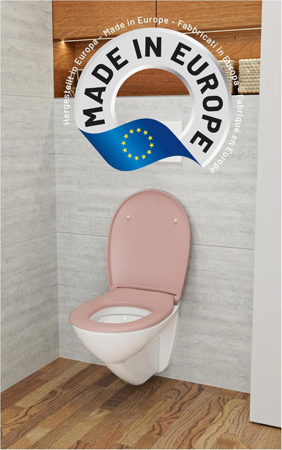 LUVETT® WC-Sitz mit Absenkautomatik C100 oval universell, Toilettendeckel mit 3 Edelstahl Montagelös