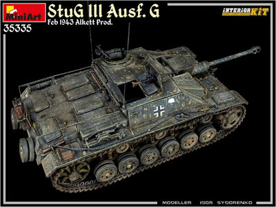 Mini Art 35335 1:35 Dt. StuG III AUSF.G Feb43(A) Int.-originalgetreue Nachbildung, Modellbau, Plasti