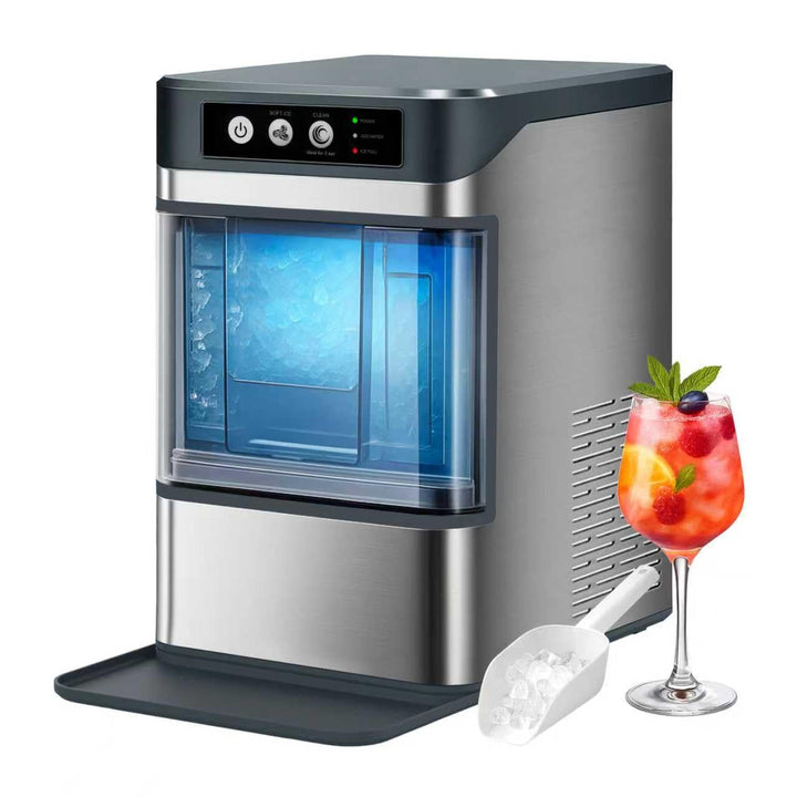 Nugget lce Maker Machine,Chewable Pellet Ice Machine,Self-Cleaning,One-Click Operation,for Home/Kitc