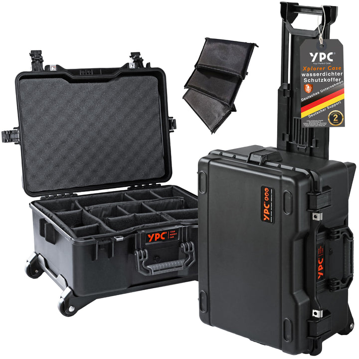 YPC Xplorer Case XXL – 53cm x 40cm x 28,5cm Trolley Outdoor Case, Fotokoffer gepolstert wasserdicht,