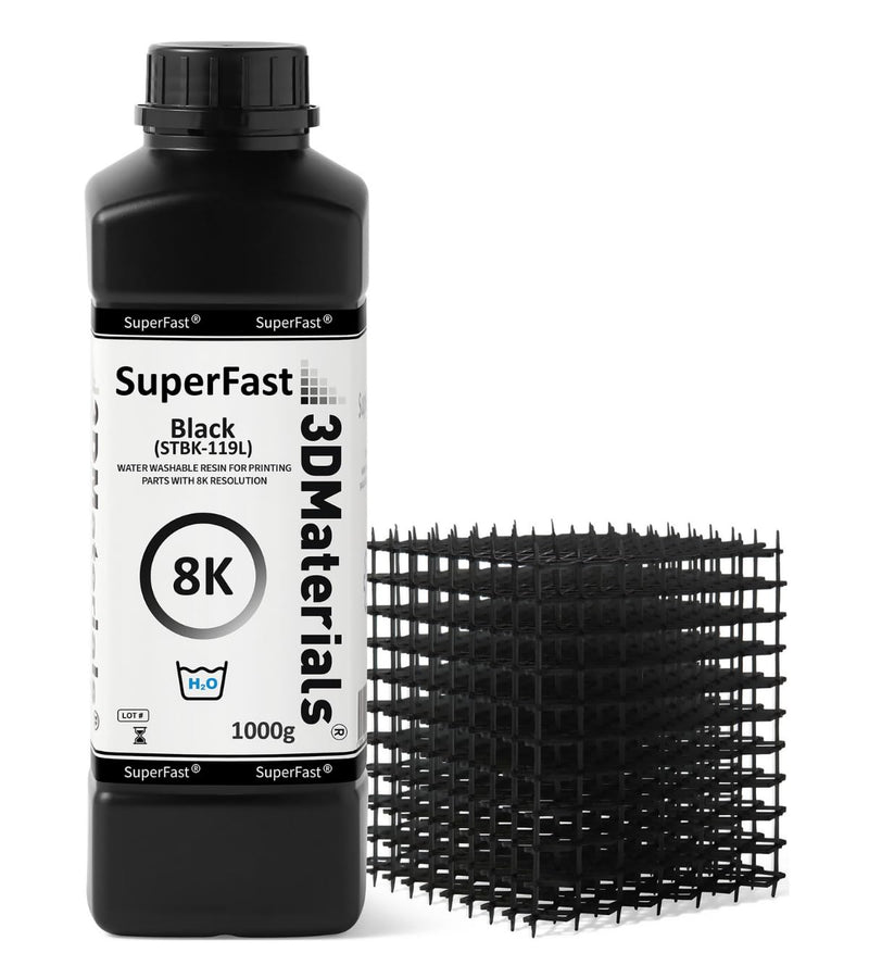 SuperFast 8K 1000g Schwarz 22um Auflösung Wasserabwaschbares Harz, 0,5 Sek. Druck (50 um), hergestel