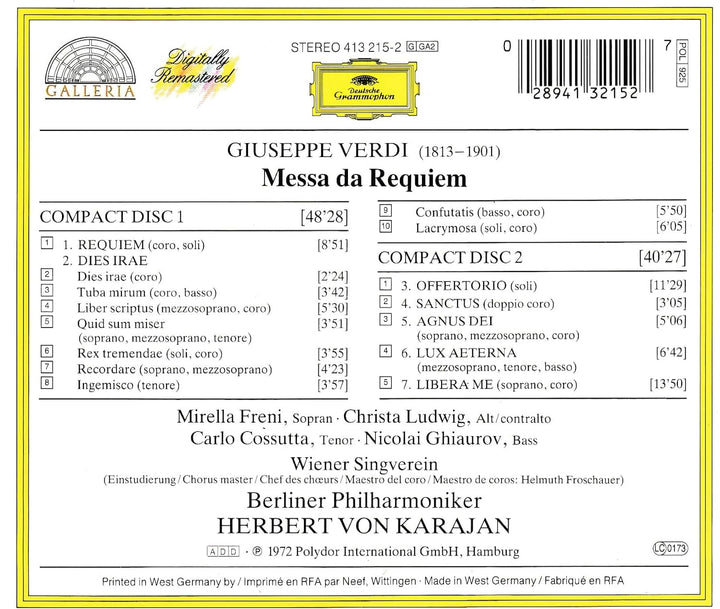 Messa da Requiem, Audio-CD