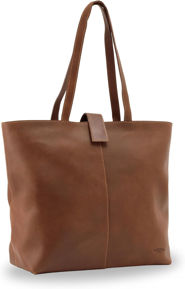 Gusti Shopper Leder - Alexandra Handtasche Damen Arbeitstasche Leder Braun, Braun