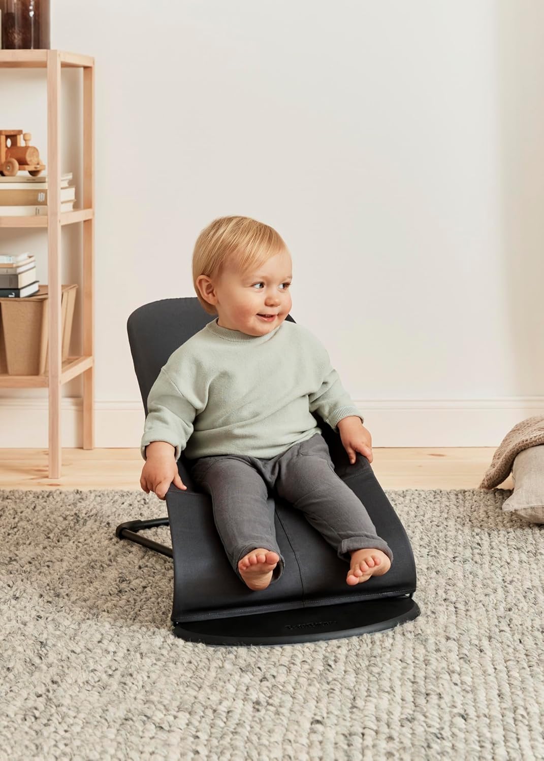 BabyBjörn Babywippe Balance Soft, Gewebt/Jersey, Grau/Grau Dunkelgrau/Grau Gewebt/Jersey, Dunkelgrau