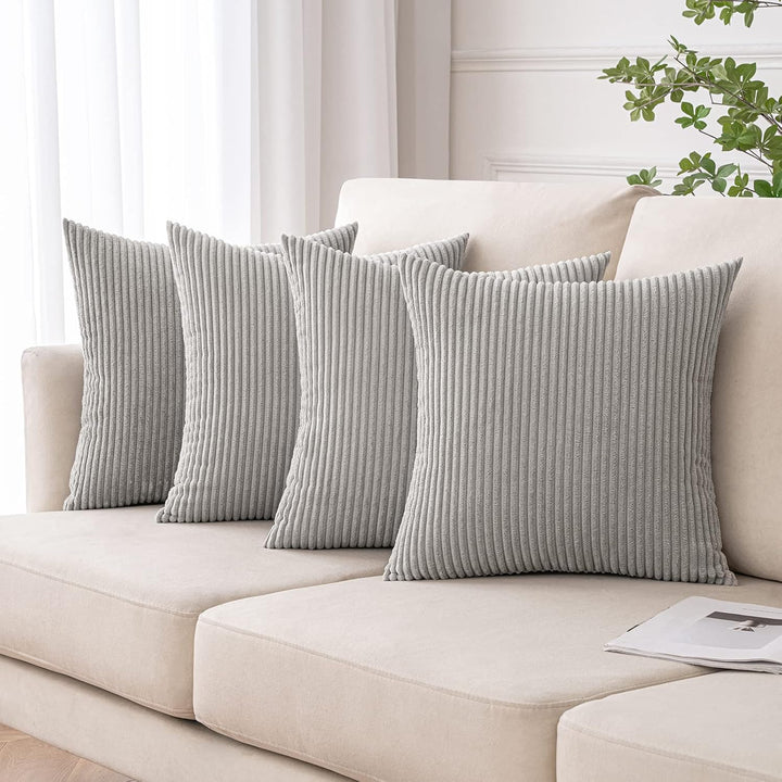 MIULEE 4er Set Kissenbezüge Kord Kissenhülle Dekorative Kissenbezug Sofakissen Couchkissen Dekokisse