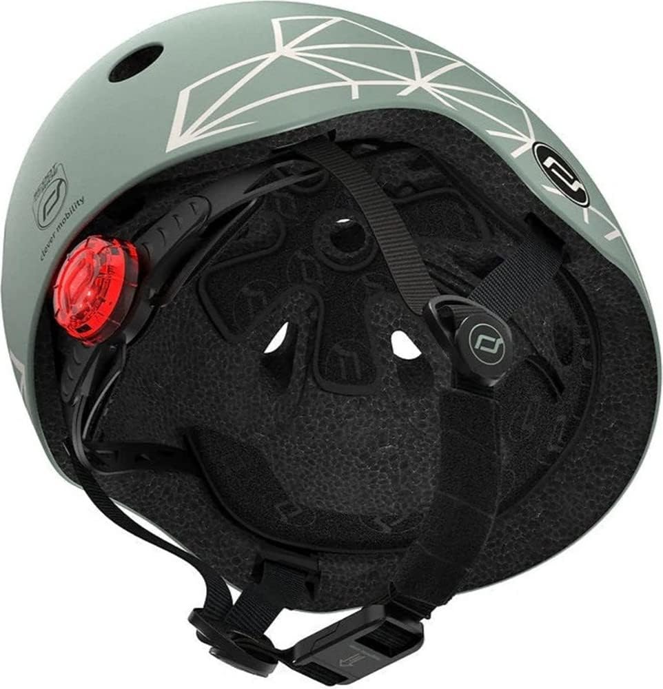 Scoot and Ride Helm XS Groen met Lijntjes