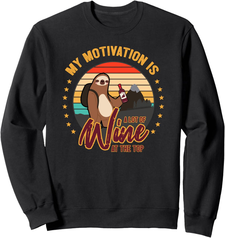 Lustiges Faultier Wandern Wein Kletterer Geschenk Sweatshirt