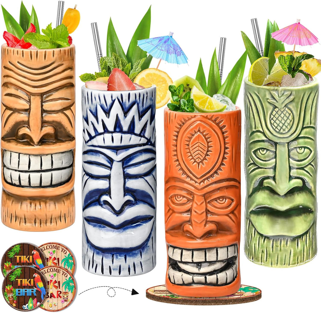 SuproBarware Tiki Mugs Set of 4 (TJB4-4), Tjb4-4