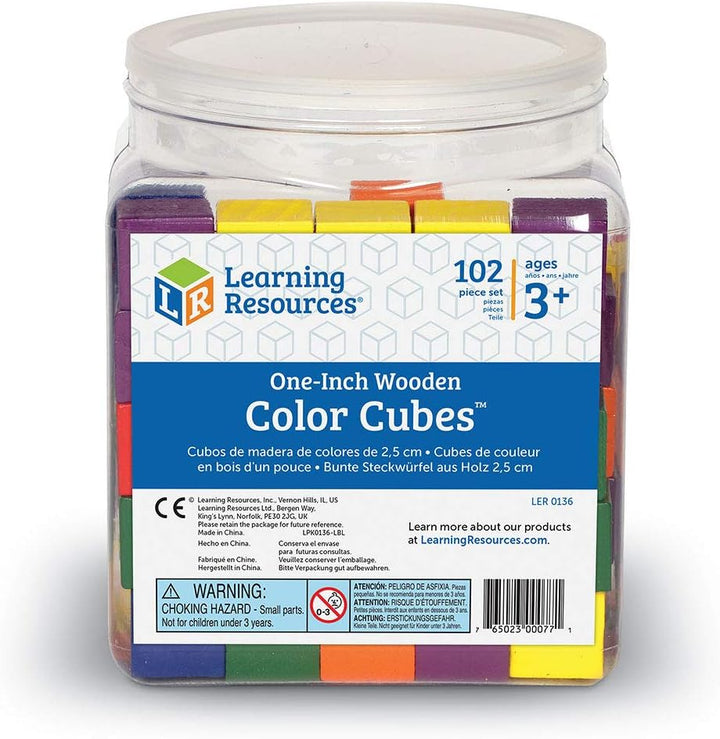 Learning Resources Bunte Holzwürfel 2,5 cm (Set mit 102 Stück)