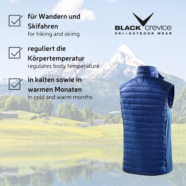 Black Crevice Herren-Hybrid-Weste I Herren-Sportweste Grössen I Herren-Outdoor-Weste I isolierende &