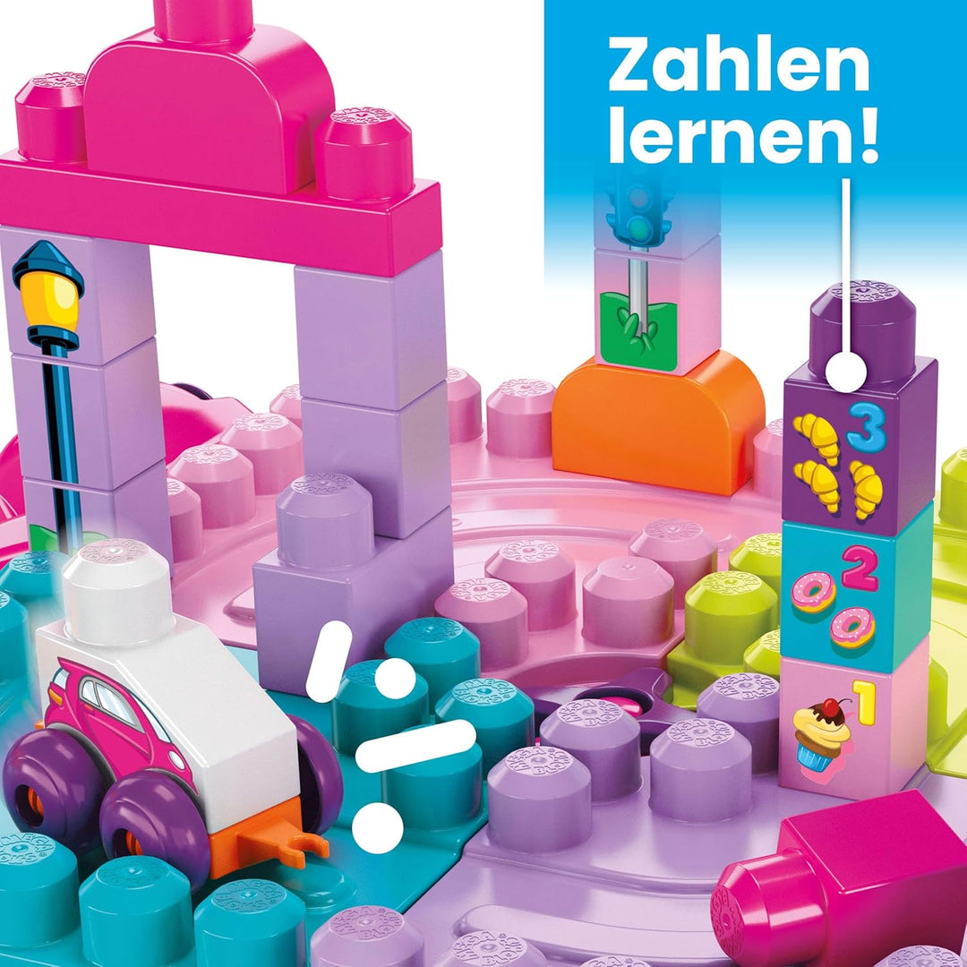 MEGA Bloks FFG22 - Bau- und Stapelspass, Bau- und Spieltisch, inklusive 30 Bausteine, rosa, Spielzeu
