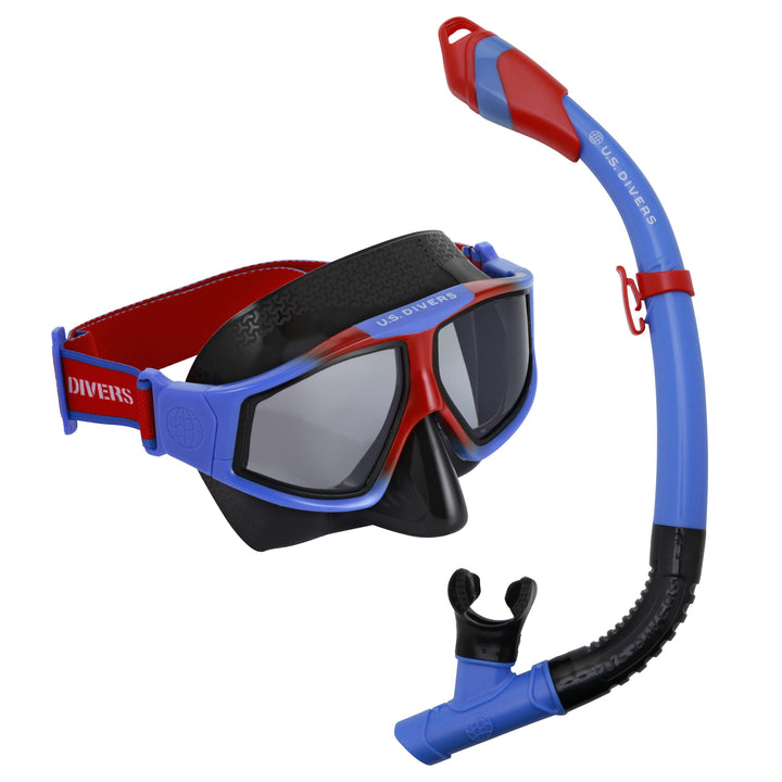 U.S. Divers Unisex-Adult Combo Avila S BLUE RED LENSES DARK, S BLUE RED LENSES DARK