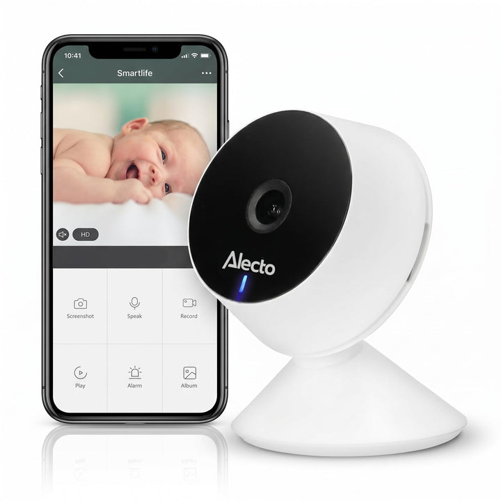 Alecto Smartbaby5 Babyphone mit Kamera - WLAN Babyphone mit Kamera - Gegensprechfunktion - Infrarot-