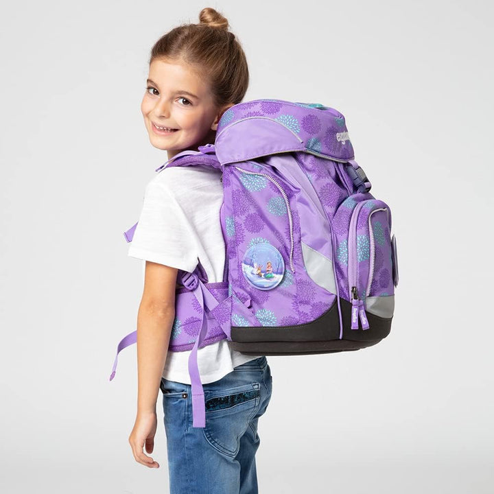 ergobag pack Set ergonomischer Schulrucksack, Set 6-teilig Einheitsgrösse Schlittenzaubär Glow - Lil