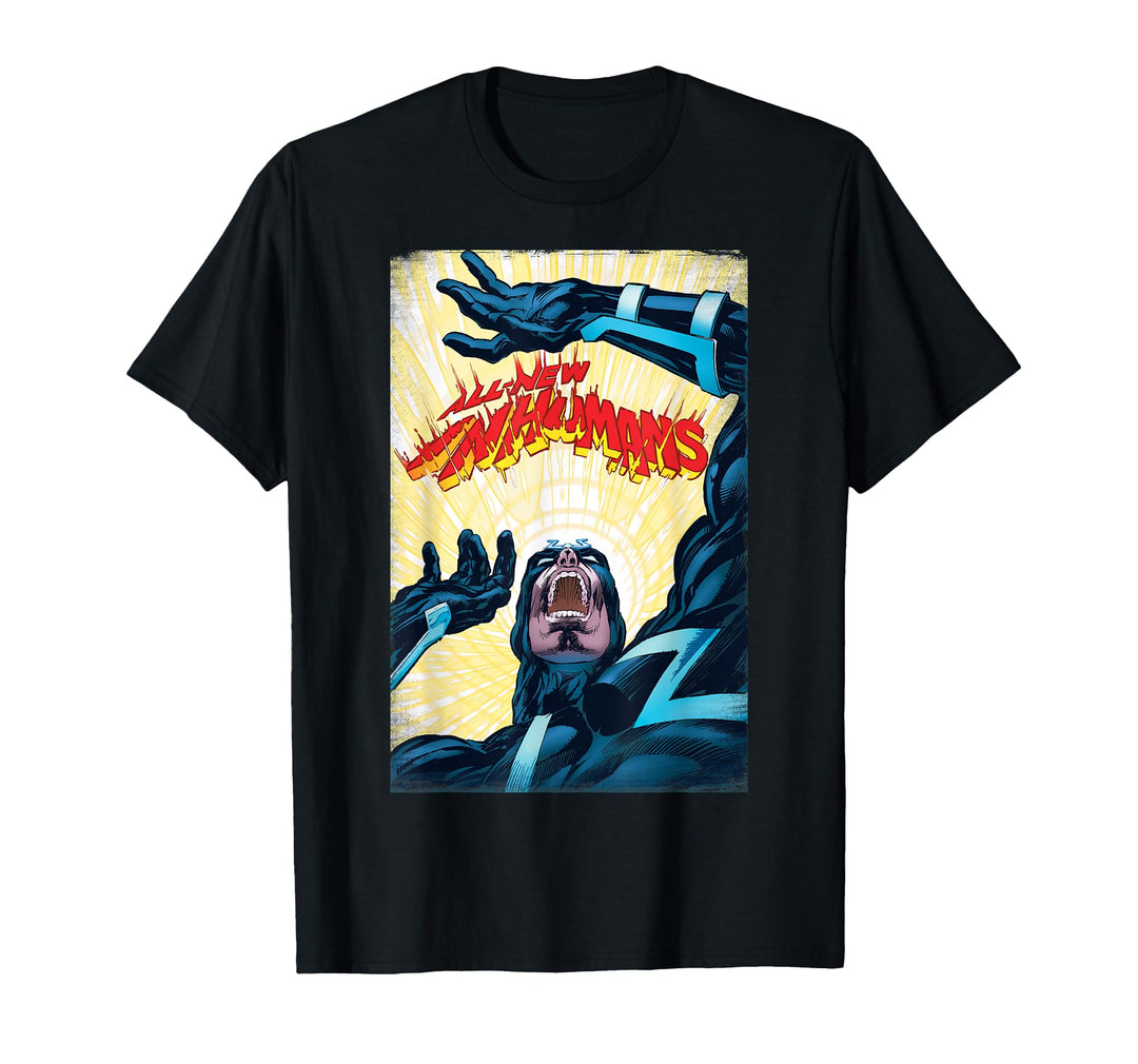 Marvel Womens Black Bolt The All-New Inhumans Cover Graphic T-Shirt Small Lemon
