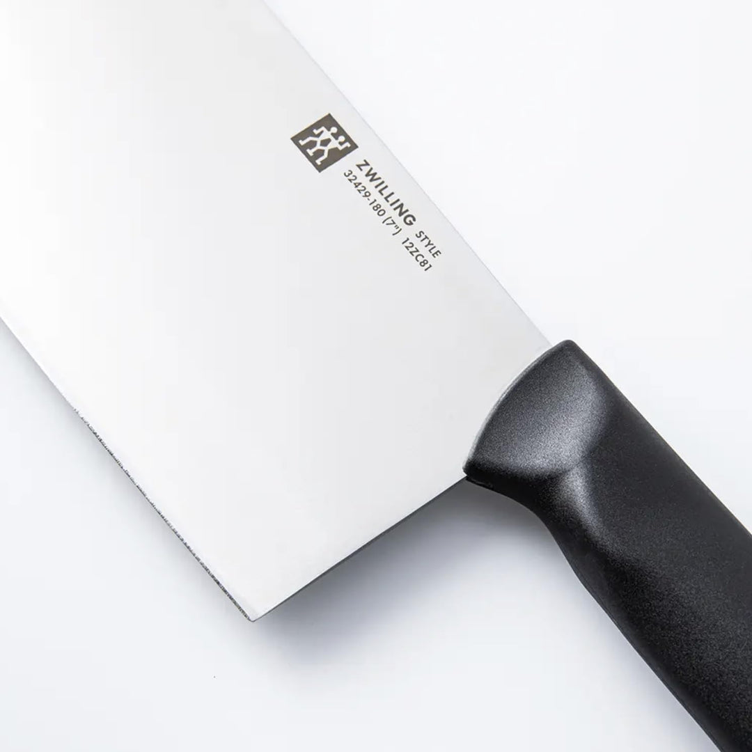 Zwilling TwinNova3 Wok pfanne Induktion 30 cm mit Glasdeckel + Chinesisches Kochmesser 18cm, 3 tlg,