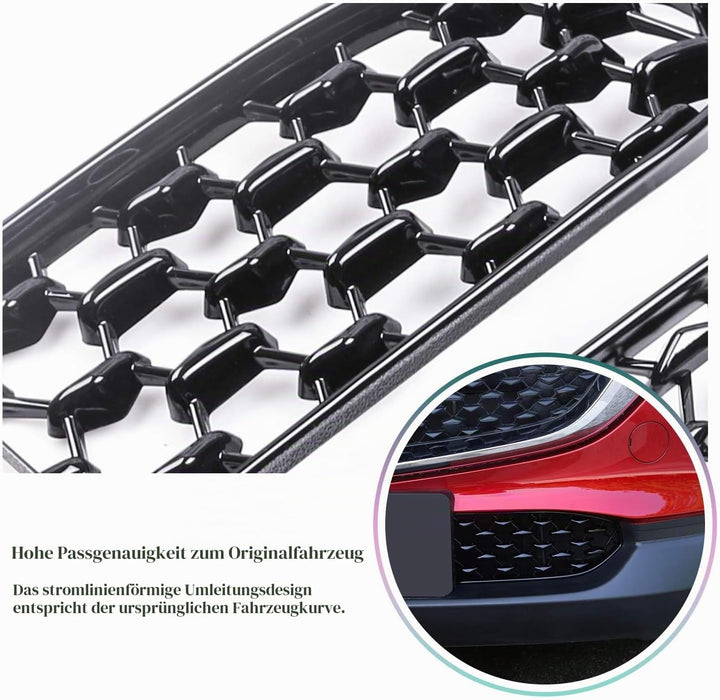 CDEFG Kompatibel mit Mazda CX30 CX-30 2019-2025 2026 Front Kühlergrille Frills Frontstossstangenmask