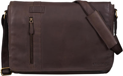 STILORD 'Nicolas' Messenger Bag Leder Grosse Umhängetasche Laptoptasche 15,6 Zoll Aktentasche Busine