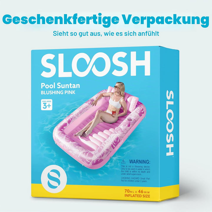 SLOOSH Aufblasbare Tanning Pool, 70" x 46"/ 85" x 57" Grosse aufblasbarer Luftmatratze für Erwachsen