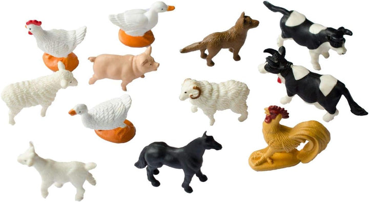 Miniblings 12x Bauernhoftiere Tierfiguren Haustiere Tiere Farmtiere Bauernhof
