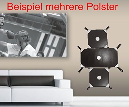 BAY WALL Catcher Wandschlagpolster 34 x 34 cm weiss schwarz Leder PU Sport Makiwara aus Kunstleder W