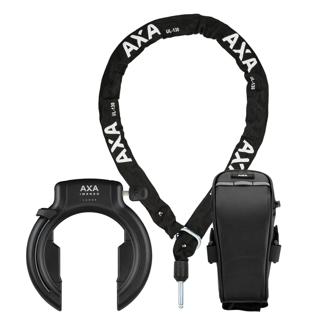 AXA Set Imenso L Retractable + ULC 130 + Transporttasche – Rahmenschloss Set mit Einsteckkette und T