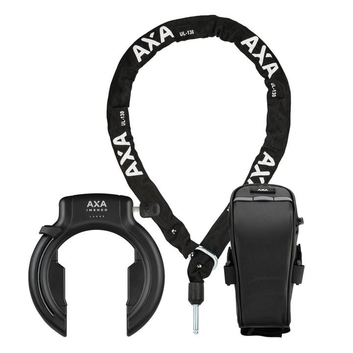 AXA Set Imenso L Retractable + ULC 130 + Transporttasche – Rahmenschloss Set mit Einsteckkette und T