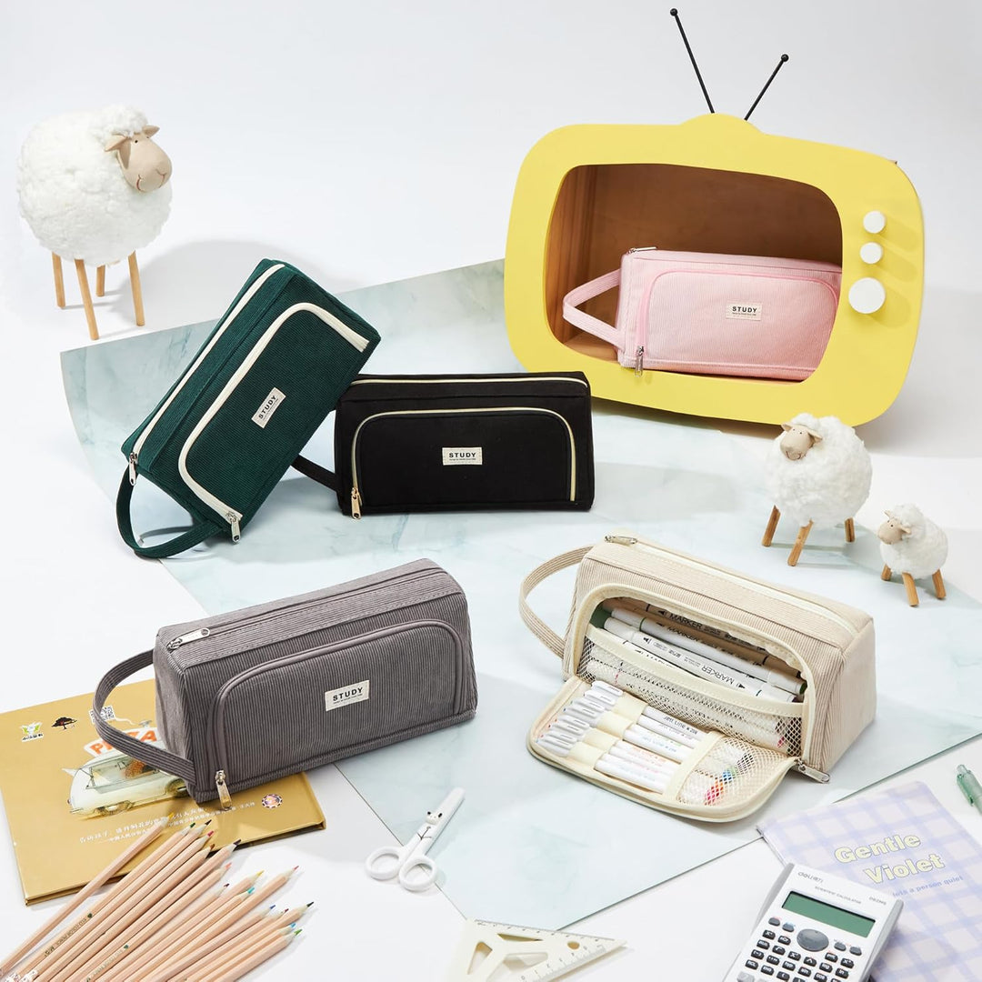 KALIDI Federmäppchen Mäppchen Federtaschen 2 Fächer, extra gross Pencil Case Stifte Etui Schule, Aes