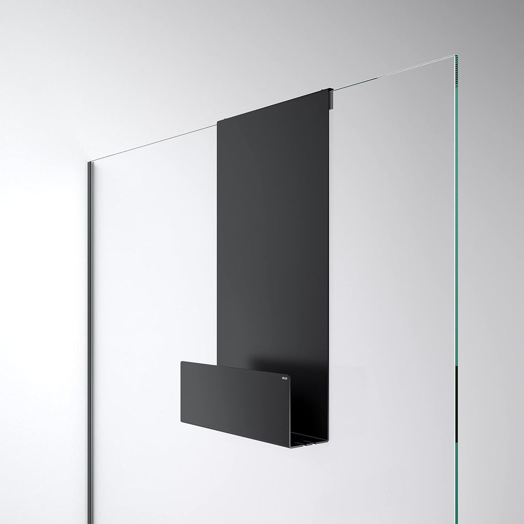 KEUCO Duschablage aus Aluminium, schwarz, mit abnehmbarem Korb, Handtuchhaken und Ablaufschlitzen, 3