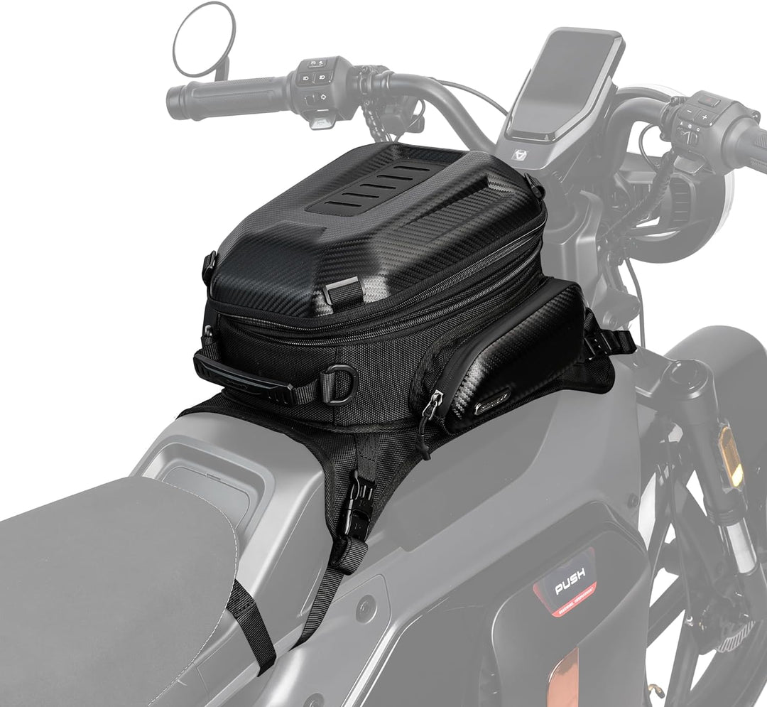 Rhinowalk Motorrad Tankrucksack Tanktasche Hartschale Wasserdicht Erweiterbar 15-18L Motorrad Sitz A