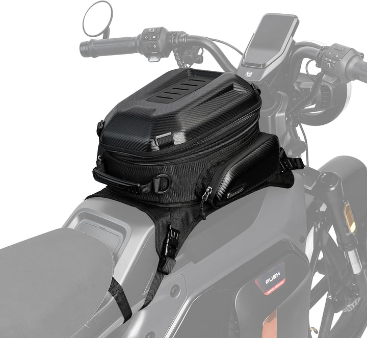 Rhinowalk Motorrad Tankrucksack Tanktasche Hartschale Wasserdicht Erweiterbar 15-18L Motorrad Sitz A