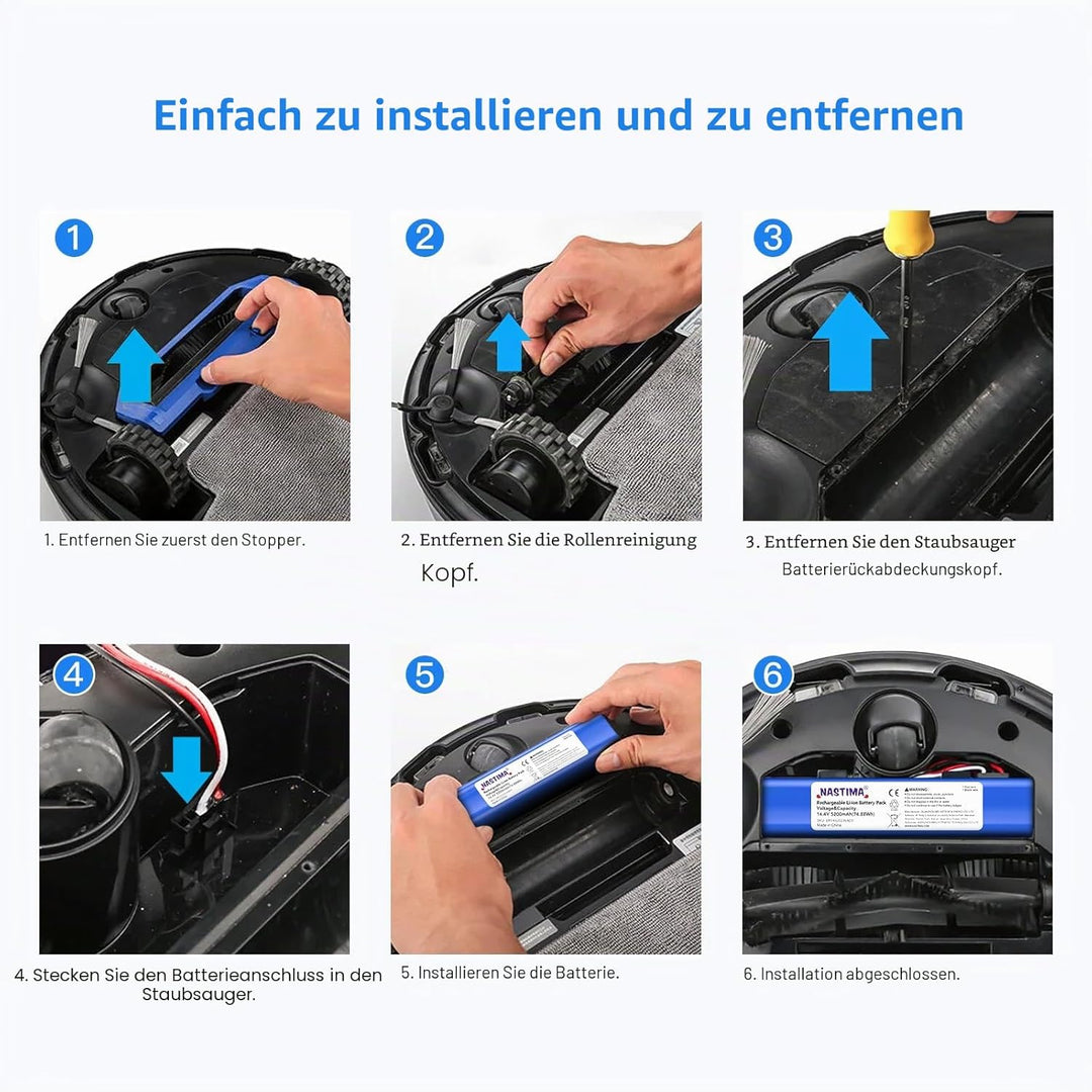 NASTIMA 14,4V 5200mAh Li-ion Ersatzakku für Dreame D9 F9 L10, Li-ion Akku für Dreame D9 Pro, D9 Max,