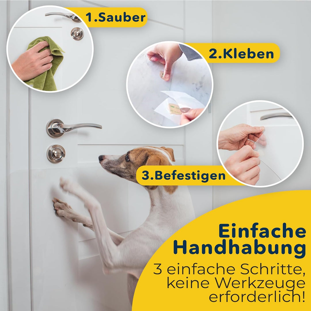 PROTECTO 2-Pack Tür Kratzschutz für Hund - 90x60 cm Katzen Kratzschutz, Kratzfester Katzenschutz, Tr