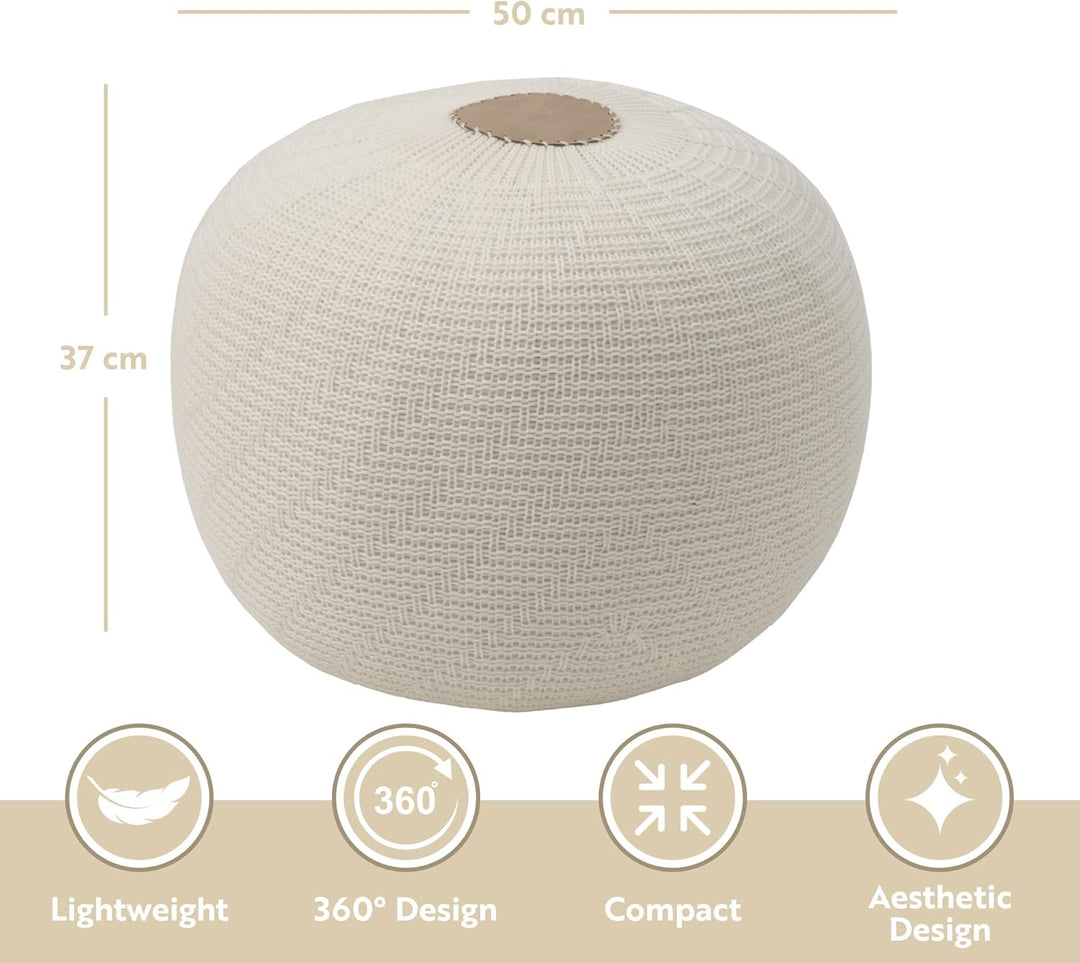 ENGLISH HOME Pouf Hocker, Rund Sitzpouf, Sitzhocker, Sitzpuff, Fusshocker, Strick Puff Hocker für Wo