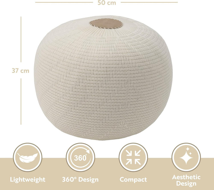 ENGLISH HOME Pouf Hocker, Rund Sitzpouf, Sitzhocker, Sitzpuff, Fusshocker, Strick Puff Hocker für Wo
