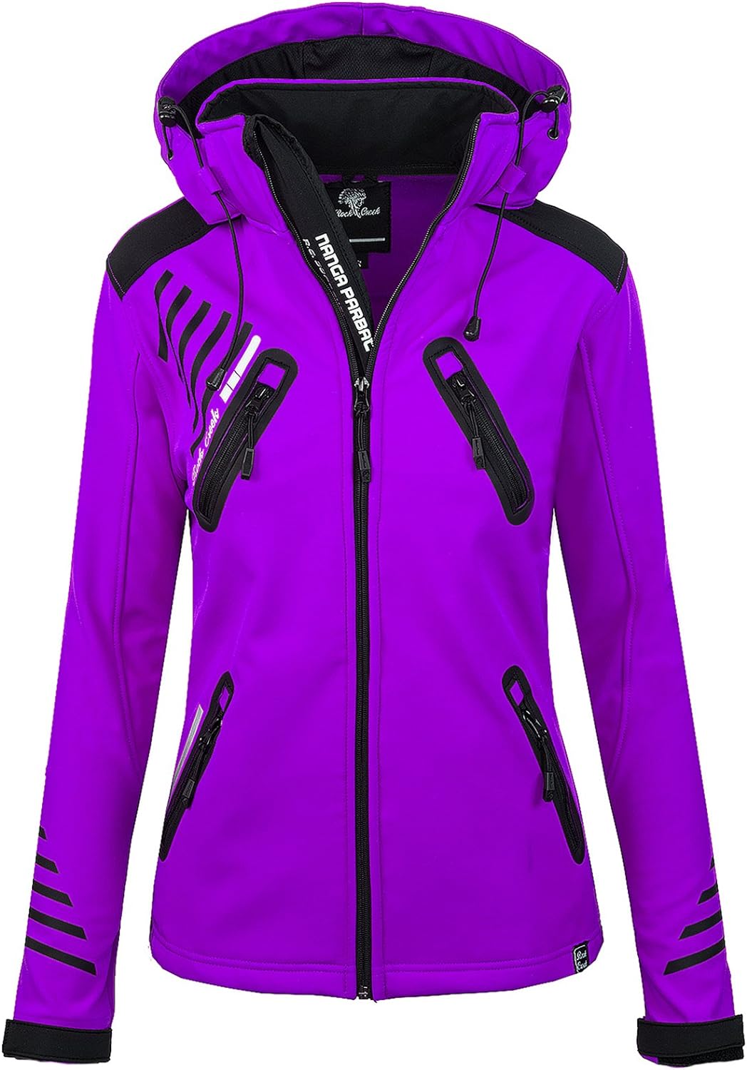 Rock Creek Damen Softshell Jacke Outdoorjacke Windbreaker Übergangs Jacke - Violett - 48/3XL