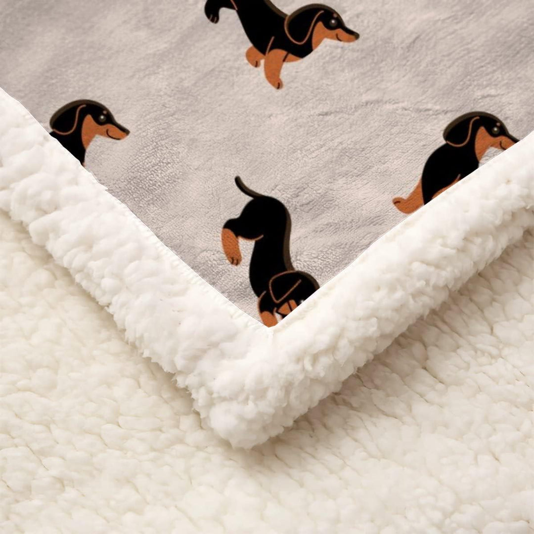 RFFLUX 3D Dackel Kuscheldecke 150x200cm Warmer Winter Weich Cartoon Tier Hund Decke Microfaser Sherp