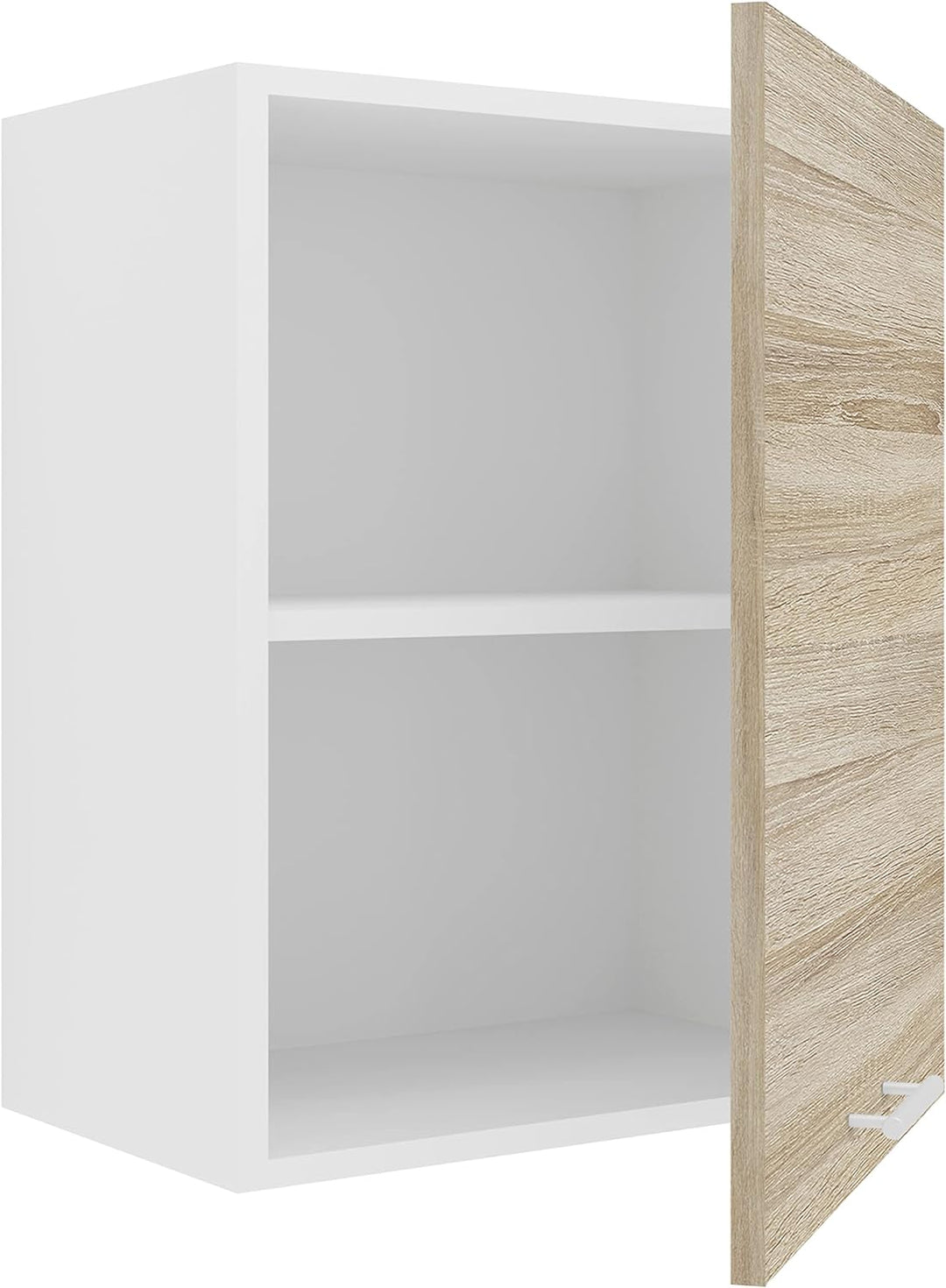 VCM Küchenschrank Breite 50 cm Holztür Hängeschrank Küche Küchenmöbel Esilo Weiss/Sonoma-Eiche Weiss