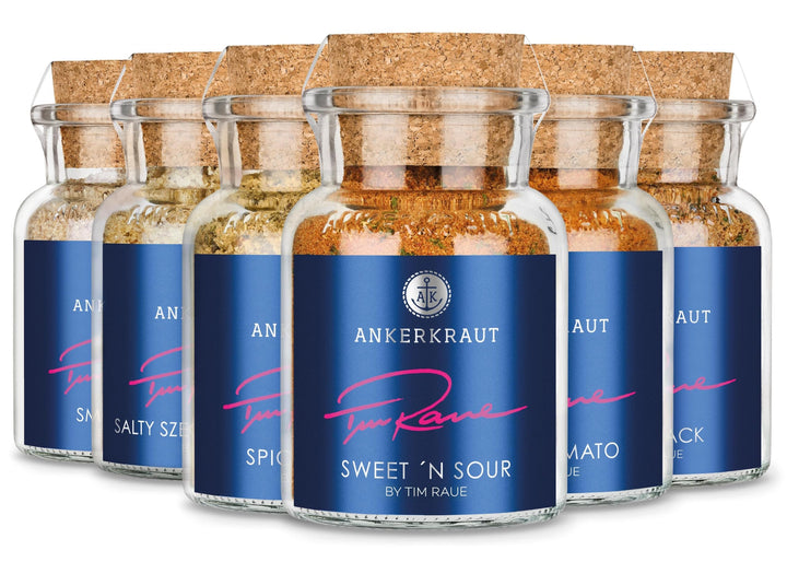Ankerkraut x Tim Raue Gewürz-Set, vier Gewürze inklusive Rezeptheft des Sterne-Koch, Gewürz im Korke