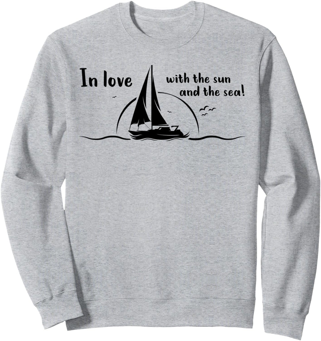 Strandküste verliebt mit der Sonne und dem Meer Urlaub Ostsee. Sweatshirt