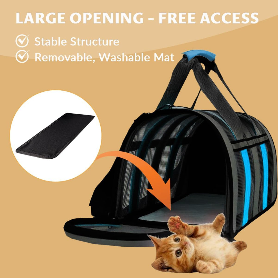 Kransportbox Katze, PC Gitternetz Katzentransportbox, Atmungsaktive Faltbar Katzentransporttasche, L