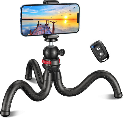 CIRYCASE Flexibler Handy Stativ, Mini Selfie Stick Stativ für Smartphone mit Kabelloser Fernbedienun
