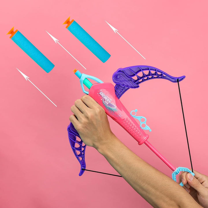 Bogen und Pfeil Set für Kinder Spielzeug, Bogenschiessen Set 5 Schaumstoff-Darts mit Saugnapf, Zielü