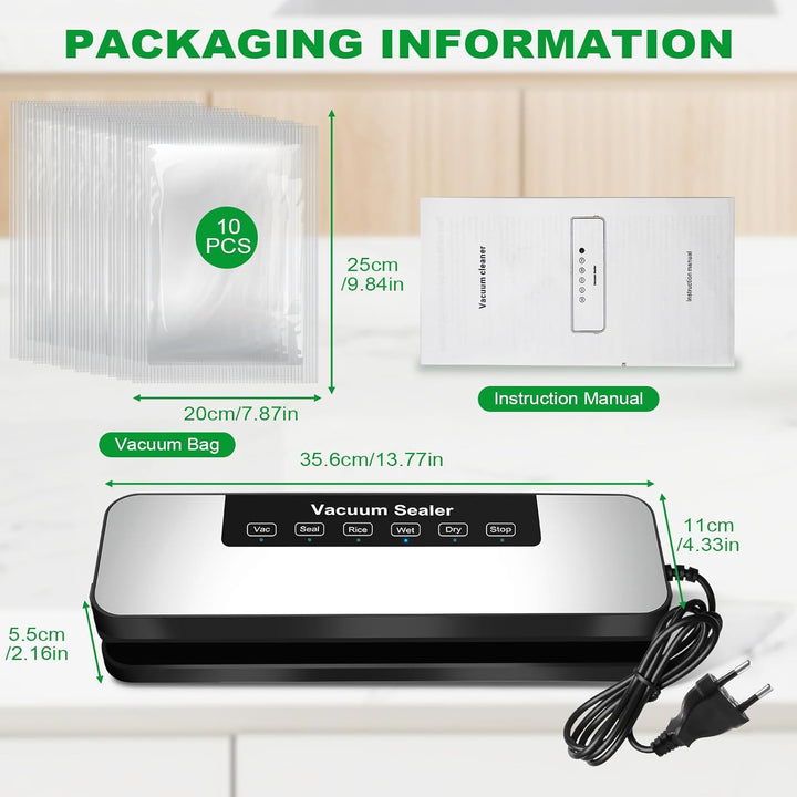 Vakuumiergerät, Vakuumierer für Lebensmittel, Multifunktionales vacuum sealer, Kompaktes Folienschwe