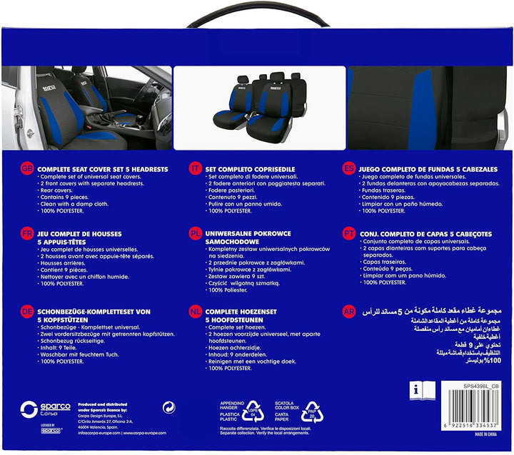 Sparco Strada ABDECKUNGSSET SCHWARZ/BLAU