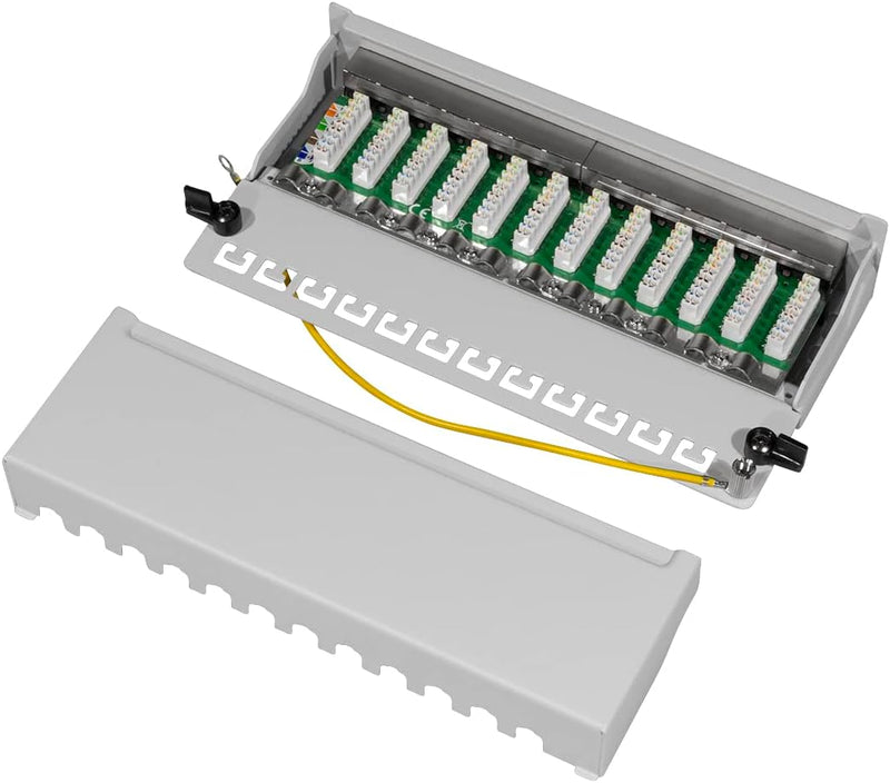 LogiLink Professional Cat.6A (500 MHz) Patchpanel - Verteilerfeld, Tisch/Wand/Desktop, STP (geschirm