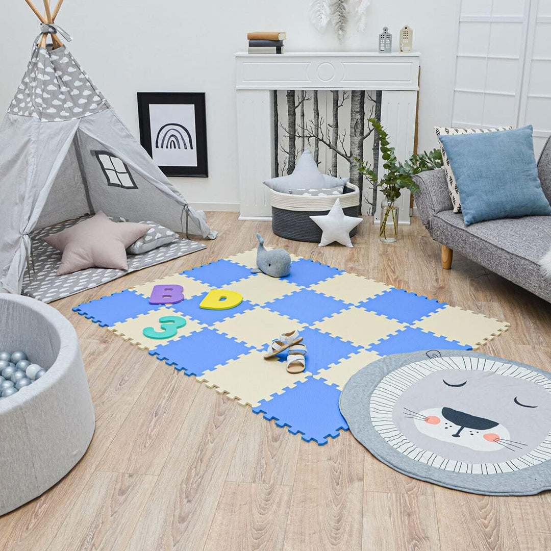 LittleTom 18 Teile Spielmatte Baby Puzzlematte ab Null - 30x30 Krabbelmatte Baby - Spielmatte Kinder